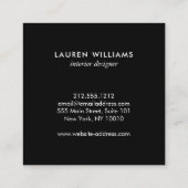 blauw en wit Floral Patroon Vierkante Visitekaartje (Achterkant)