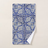 Blauw en wit  Floral Pattern Bad Handdoek (Handdoek)