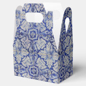 Blauw en wit  Floral Pattern Bedankdoosjes (Geopend)
