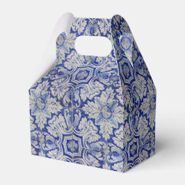 Blauw en wit  Floral Pattern Bedankdoosjes