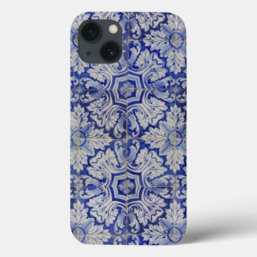 Blauw en wit Floral Pattern Case-Mate iPhone Case (Achterkant)