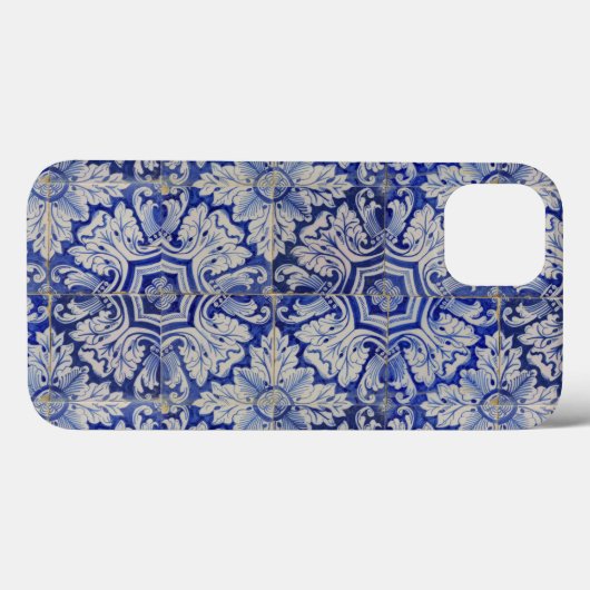 Blauw en wit  Floral Pattern Case-Mate iPhone Case (Achterkant (horizontaal))