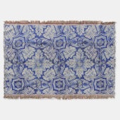 Blauw en wit Floral Pattern Deken (Voorkant)