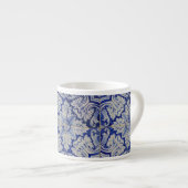 Blauw en wit  Floral Pattern Espresso Kop (Voorkant rechts)