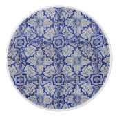 Blauw en wit  Floral Pattern Keramische Knop (Voorkant)