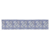 Blauw en wit  Floral Pattern Korte Tafelloper (Horizontaal)
