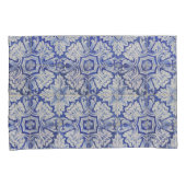 Blauw en wit  Floral Pattern Kussensloop (Voorkant-Rechts)