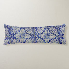 Blauw en wit  Floral Pattern Lichaamskussen