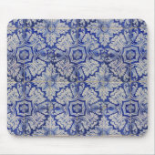 Blauw en wit  Floral Pattern Muismat (Voorkant)