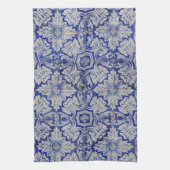 Blauw en wit  Floral Pattern Theedoek (Verticaal)