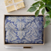 Blauw en wit Floral Pattern Tissuepapier (Geschenk)