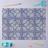 Blauw en wit Floral Pattern Tissuepapier (Craft)