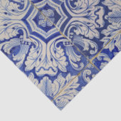 Blauw en wit Floral Pattern Tissuepapier (Detail)