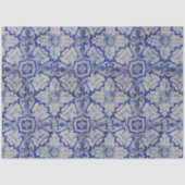 Blauw en wit  Floral Pattern Tissuepapier (Voorkant)