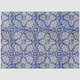 Blauw en wit  Floral Pattern Tissuepapier