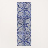 Blauw en wit  Floral Pattern Yogamat (Voorkant)