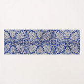 Blauw en wit  Floral Pattern Yogamat (Voorkant (horizontaal))