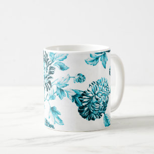 Blauw en wit  Floral Toile No.2 Koffiemok