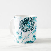 Blauw en wit  Floral Toile No.2 Koffiemok (Voorkant links)