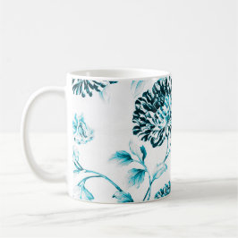Blauw en wit  Floral Toile No.2 Koffiemok