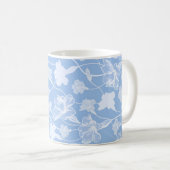 Blauw en wit floreel patroon koffiemok (Voorkant rechts)