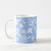 Blauw en wit floreel patroon koffiemok (Links)