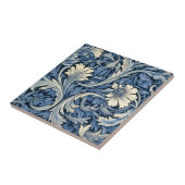 Blauw en Wit Foliate Patroon Tegeltje (Zijkant)