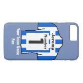 Blauw en wit Football Shirt Kies naam en team Case-Mate iPhone Case (Achterkant (Horizontaal))