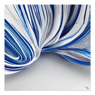 Blauw en Wit Foto Afdruk