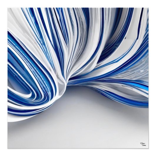 Blauw en Wit Foto Afdruk (Voorkant)