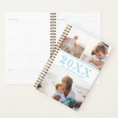 Blauw en wit fotocollage planner (Display)