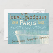 Blauw en wit Frans Bathtub Briefkaart (Voorkant / Achterkant)