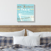 Blauw en wit Frans Bathtub Canvas Afdruk (Insitu (Slaapkamer))