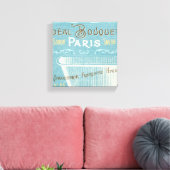 Blauw en wit Frans Bathtub Canvas Afdruk (Insitu (Woonkamer))