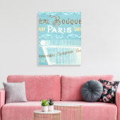 Blauw en wit Frans Bathtub Canvas Afdruk (Insitu (Woonkamer))