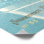 Blauw en wit Frans Bathtub Poster (Hoek)