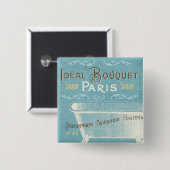 Blauw en wit Frans Bathtub Vierkante Button 5,1 Cm (Voorkant /achterkant)