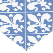  blauw en wit Frans Fleur de Lys Korte Tafelloper (Hoek)