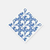  blauw en wit Frans Fleur de Lys Servet (Hoek)