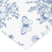 Blauw en wit Frans landelijk  Korte Tafelloper (Hoek)