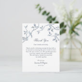 Blauw en wit Frans Toile Weddenschap plat Bedankkaart (Staand voorkant)