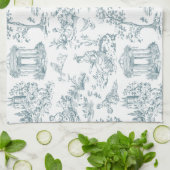 Blauw en wit Frans toilet Theedoek (Gevouwen)