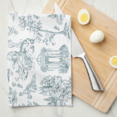 Blauw en wit Frans toilet Theedoek (Quarter Fold)