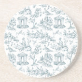 Blauw en wit Frans toilet Zandsteen Onderzetter (Voorkant)