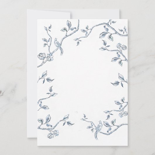 Blauw en wit Frans Vrijgezellenfeest Kaart (Achterkant)