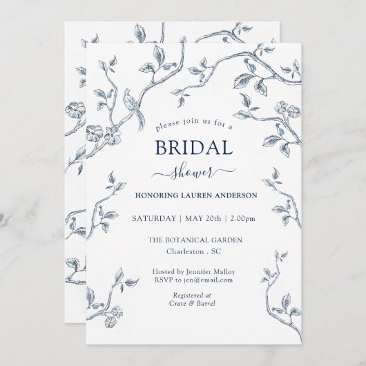 Blauw en wit Frans Vrijgezellenfeest Kaart (Voorkant / Achterkant)