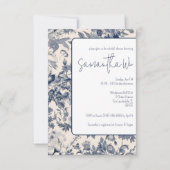 Blauw en wit Frans Vrijgezellenfeest Kaart (Voorkant)