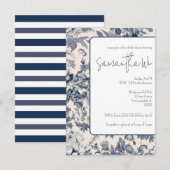 Blauw en wit Frans Vrijgezellenfeest Kaart (Voorkant / Achterkant)