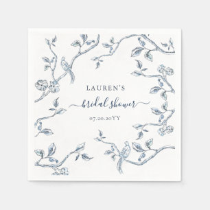 Blauw en wit Frans Vrijgezellenfeest Servet