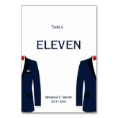 Blauw en wit Gay Tafel Nummers Kaart (Voorkant)